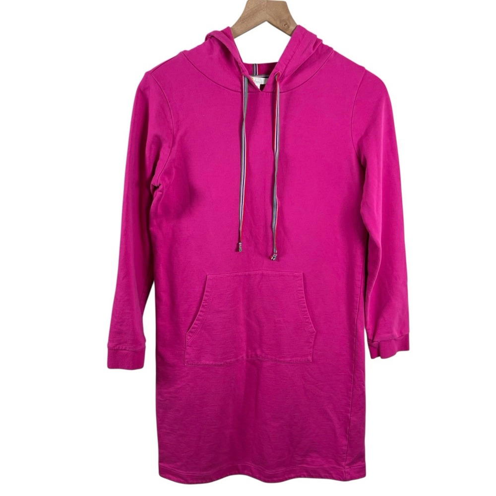 Boden Womens 6R Pink Long Sleeve Hooded Sweatshirt Dress‎ READ FLAW